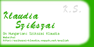 klaudia szikszai business card